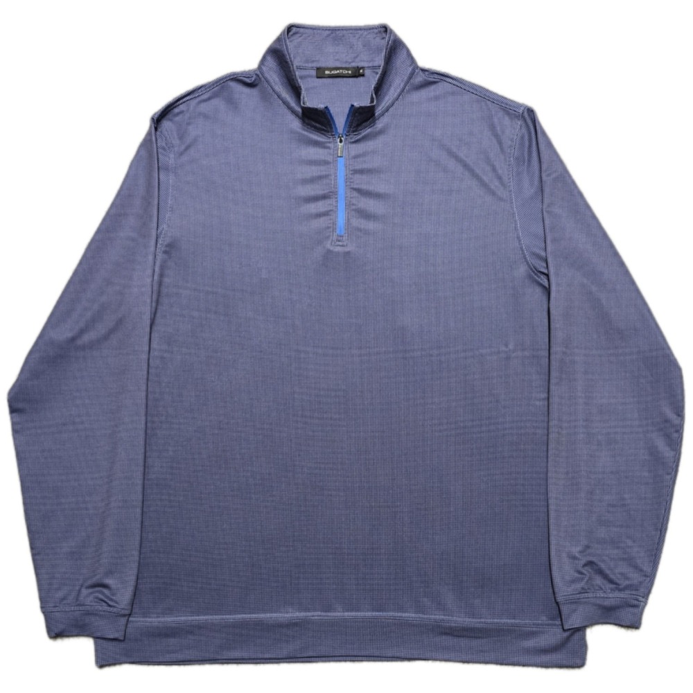Bugatchi Performance Pullover Sweatshirt Mens Size XL Micro Dot‎ 1/4 Zip Blue